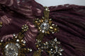 Vestido de gala de línea A de viscosa morada y cristales de Dolce & Gabbana