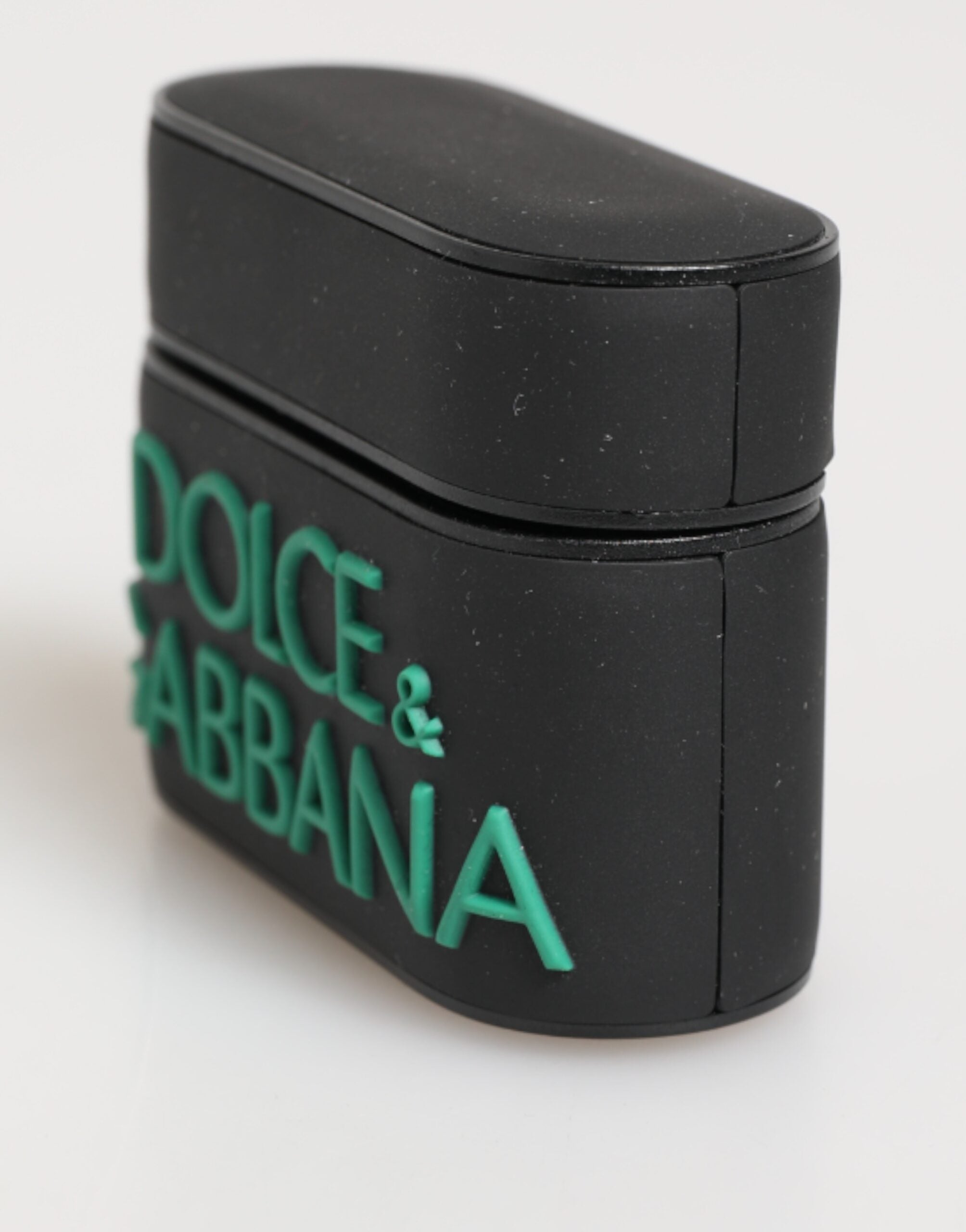 Dolce & Gabbana Black Mint Rubber Logo Embossed Accessory  Airpods Case