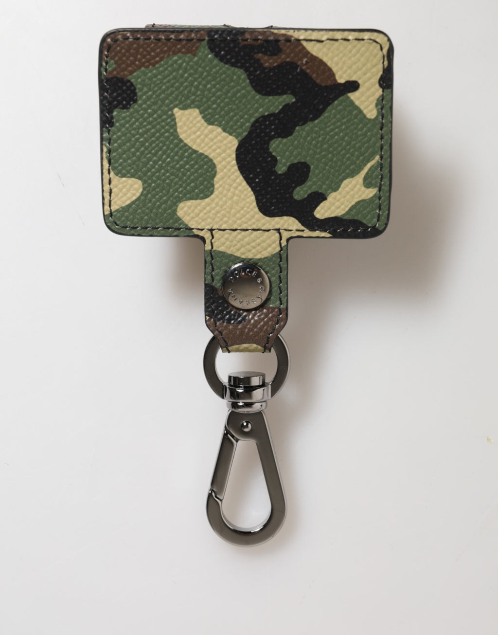 Dolce & Gabbana Multicolor Camouflage Leather Metal Accessory  Airpods Case