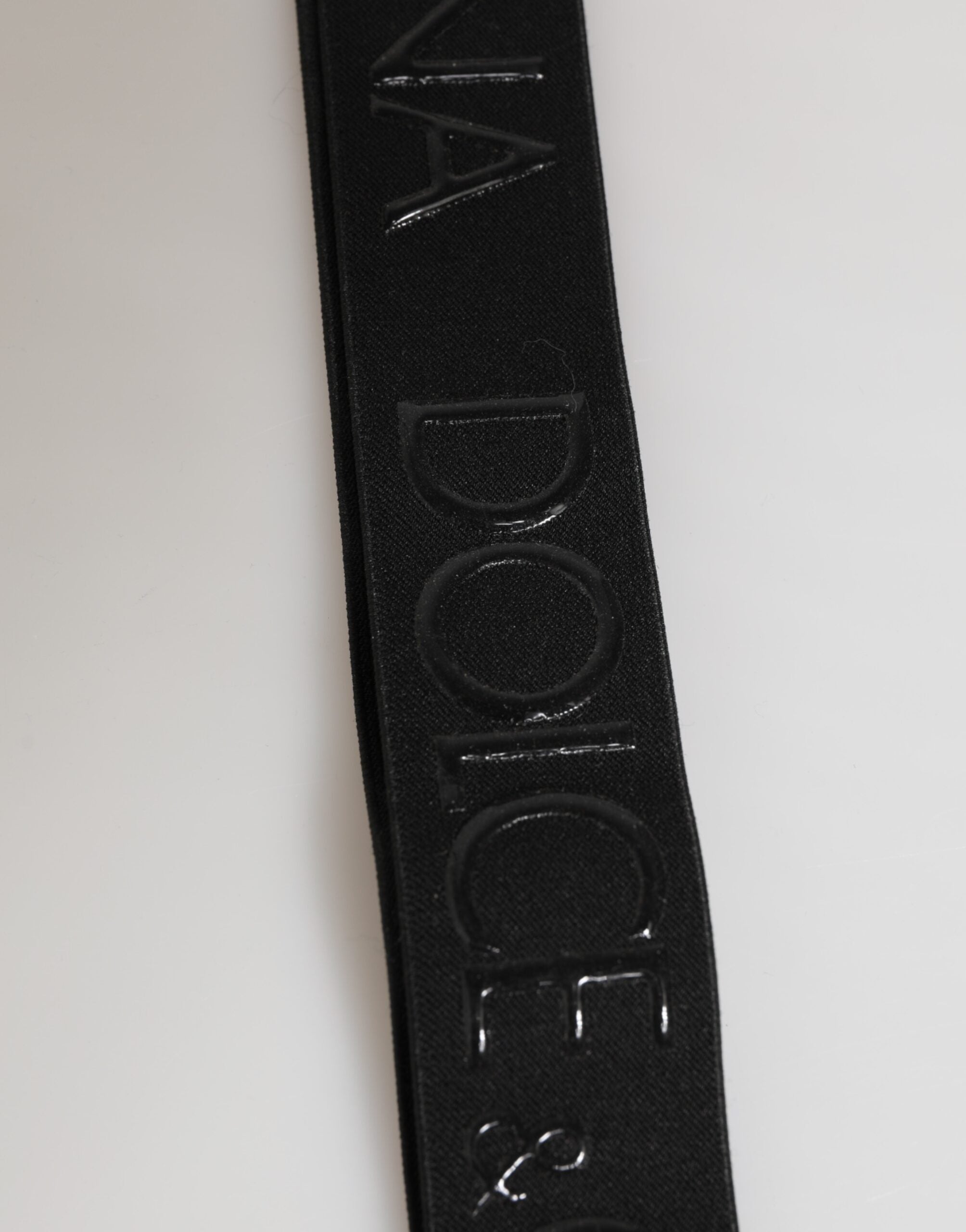 Dolce & Gabbana Black Polyester Stretch Rubberised DG Logo Men Keychain