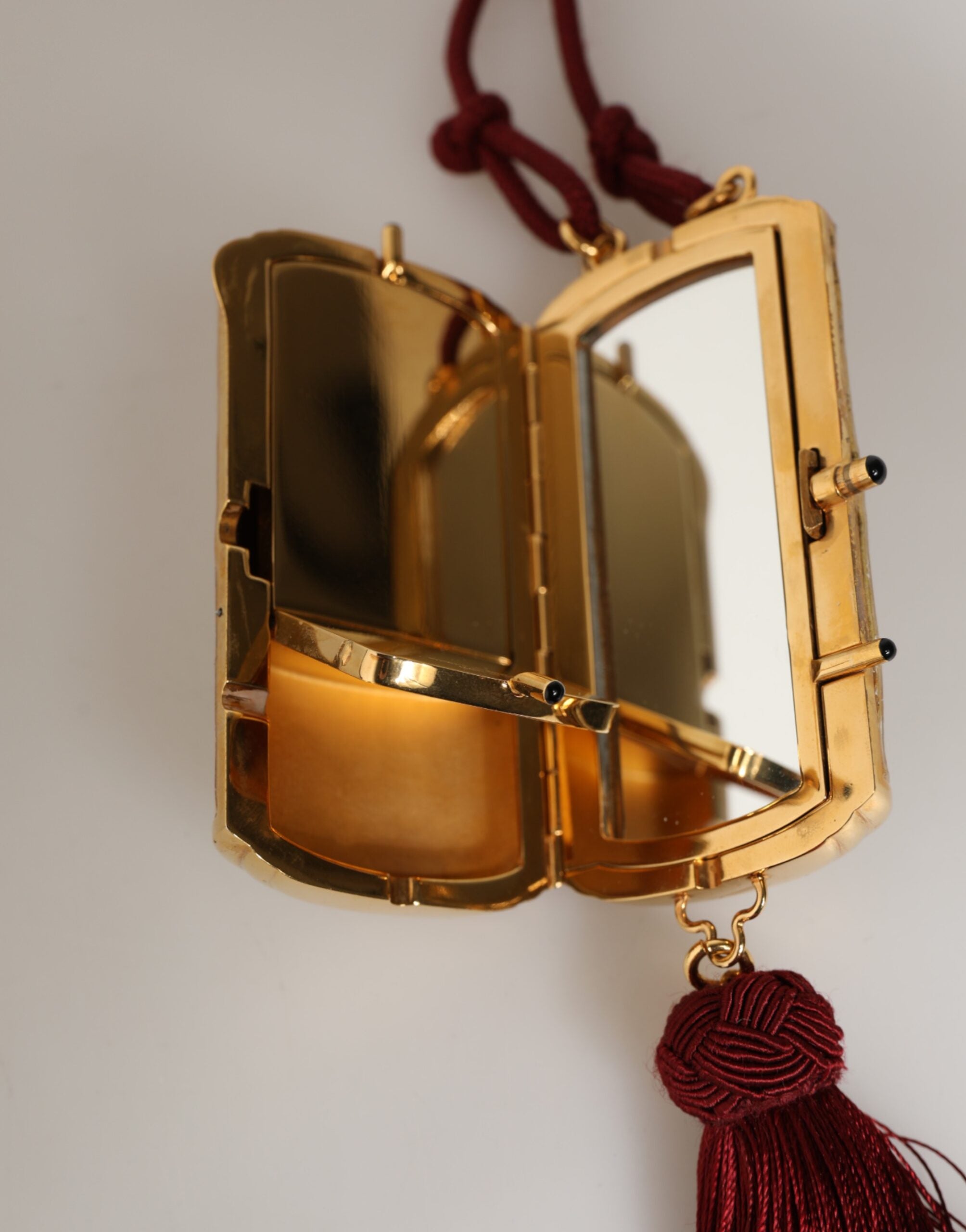 Bolso Colgante Minibolso Cruzado Dolce & Gabbana de Resina Blanca y Metal Dorado