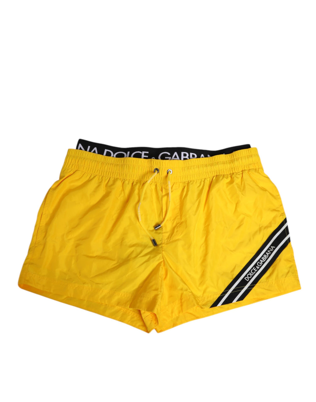 Dolce & Gabbana Yellow Drawstring Beachwear Men Shorts Swimwear