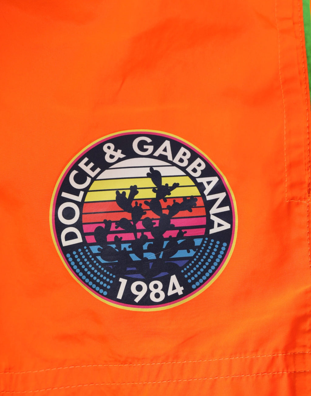 Dolce & Gabbana Orange Polyester Beachwear Men Shorts Swimwear