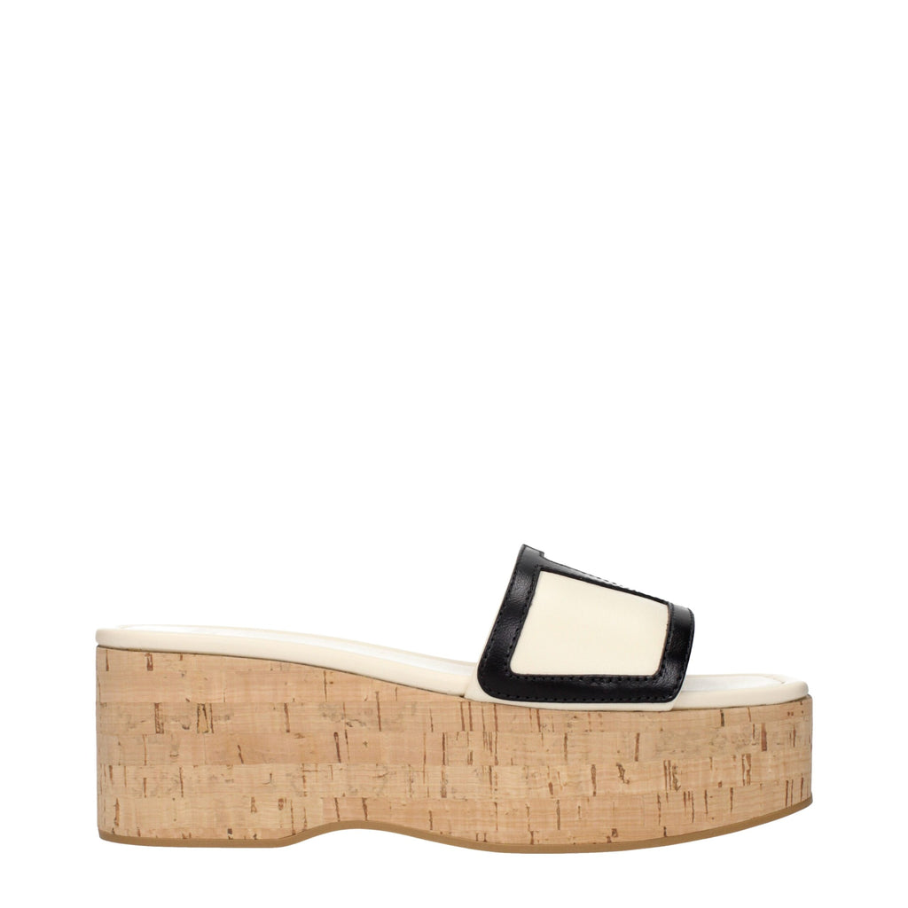 Valentino Garavani Beige Leather Wedges Sandals