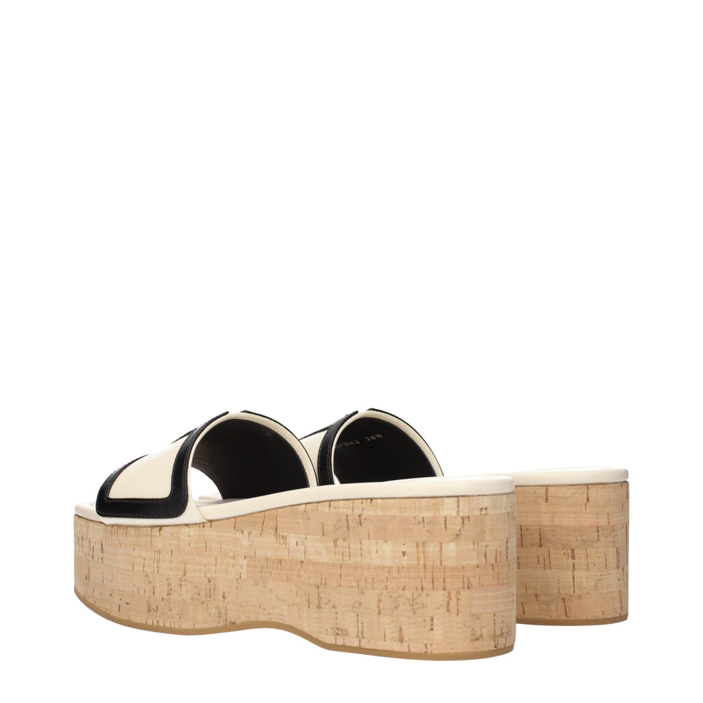 Valentino Garavani Beige Leather Wedges Sandals