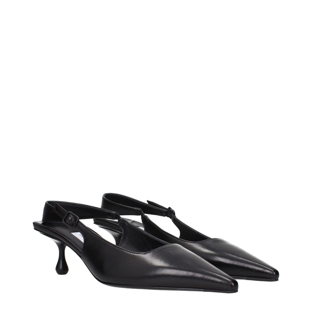 Jimmy Choo Black Leather Flat Sandals
