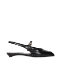 Prada Black Leather Flat Sandals