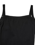 Laneus Black Square Neck Bodycon Ruched Mini Dress