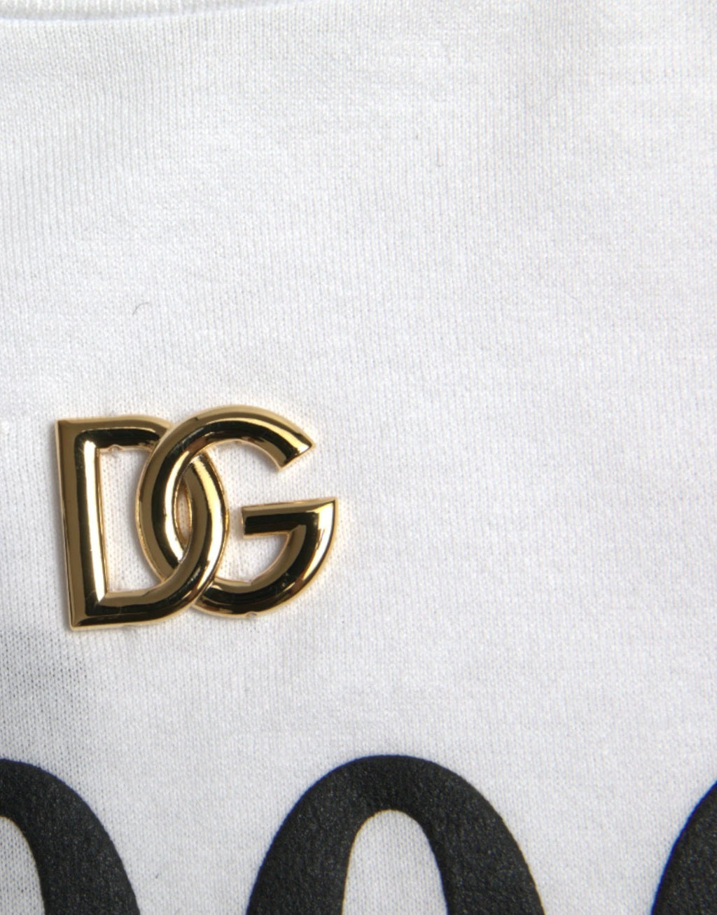 Camiseta Blanca de Algodón con Logo Estampado de Moda de Dolce & Gabbana del 2000
