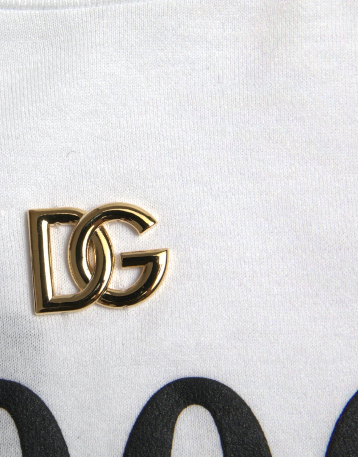 Camiseta Blanca de Algodón con Logo Estampado de Moda de Dolce & Gabbana del 2000