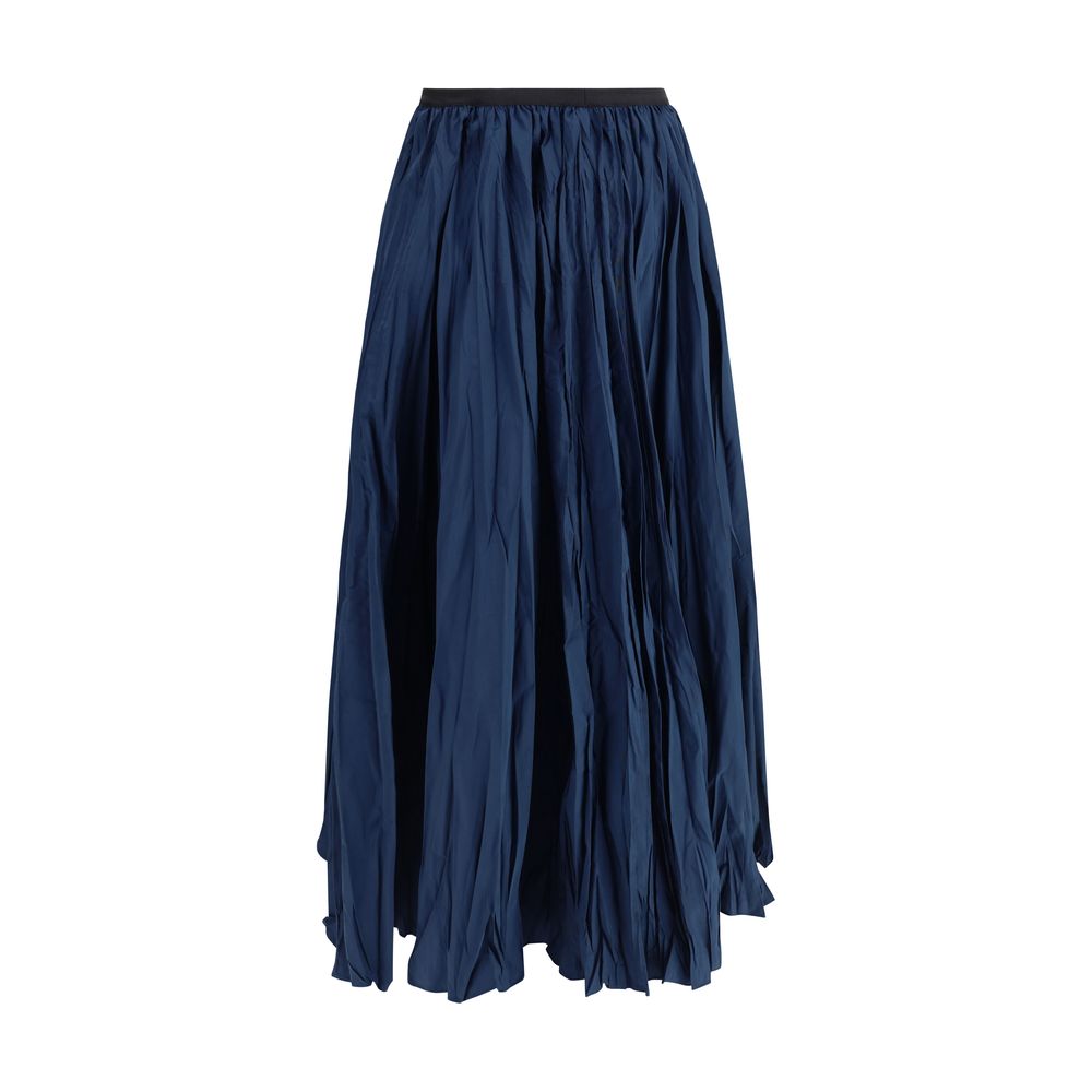 Sara Roka Crinkle-effect design pleated midi Skirt