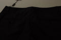 Dolce & Gabbana Black Stripes Mid Waist Trouser Pants