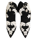 Dolce & Gabbana Botines de tacón de aguja de jersey bordado en blanco y negro