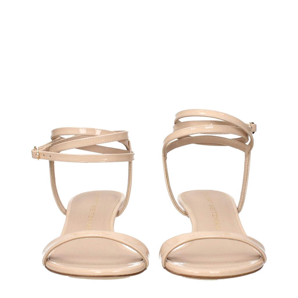 Stuart Weitzman Beige Leather Stiletto Heels Sandals