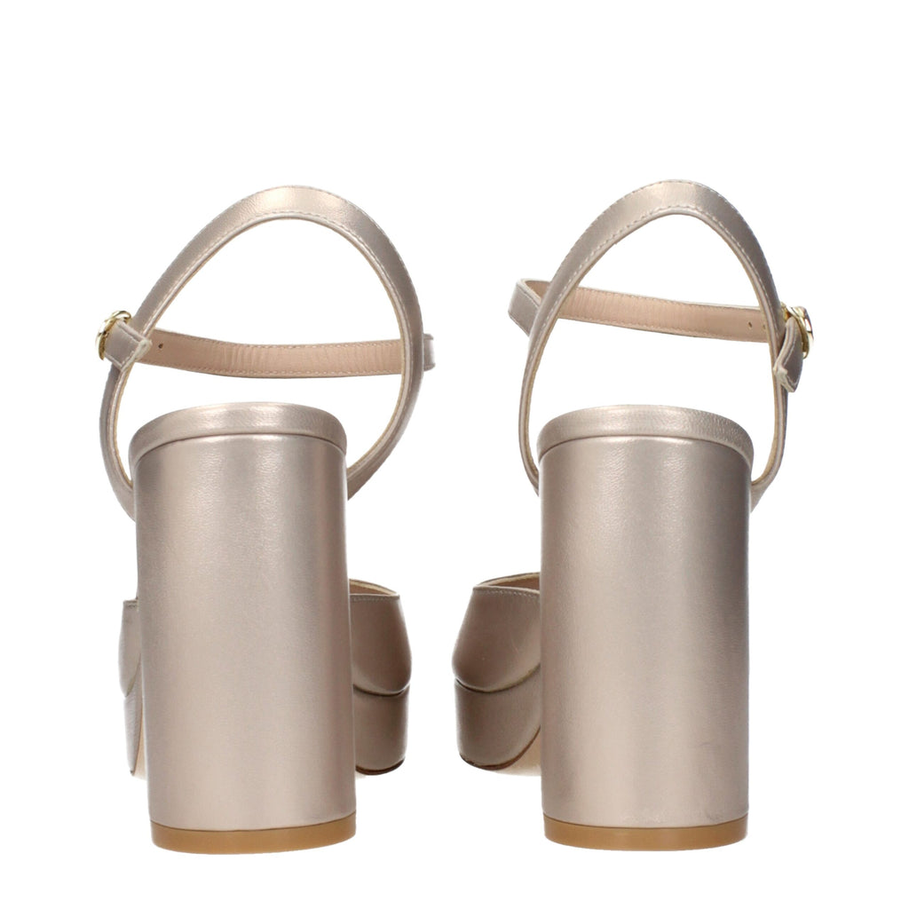 Stuart Weitzman Beige Leather Platforms