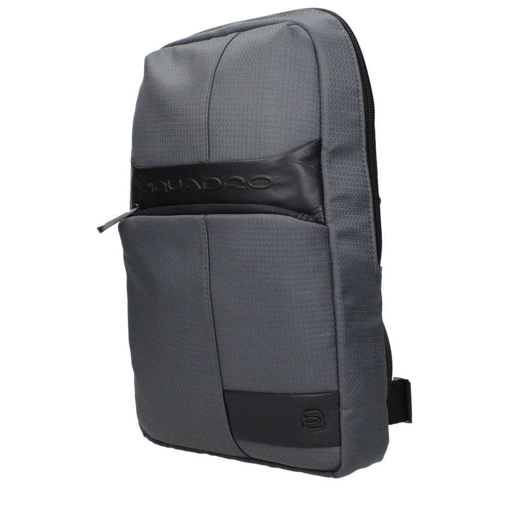 Piquadro Gray Fabric Crossbody Bags