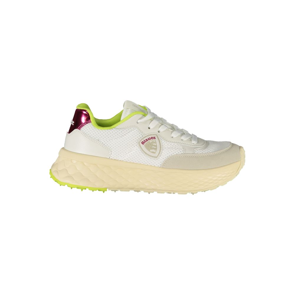 Blauer White Polyester Sneaker