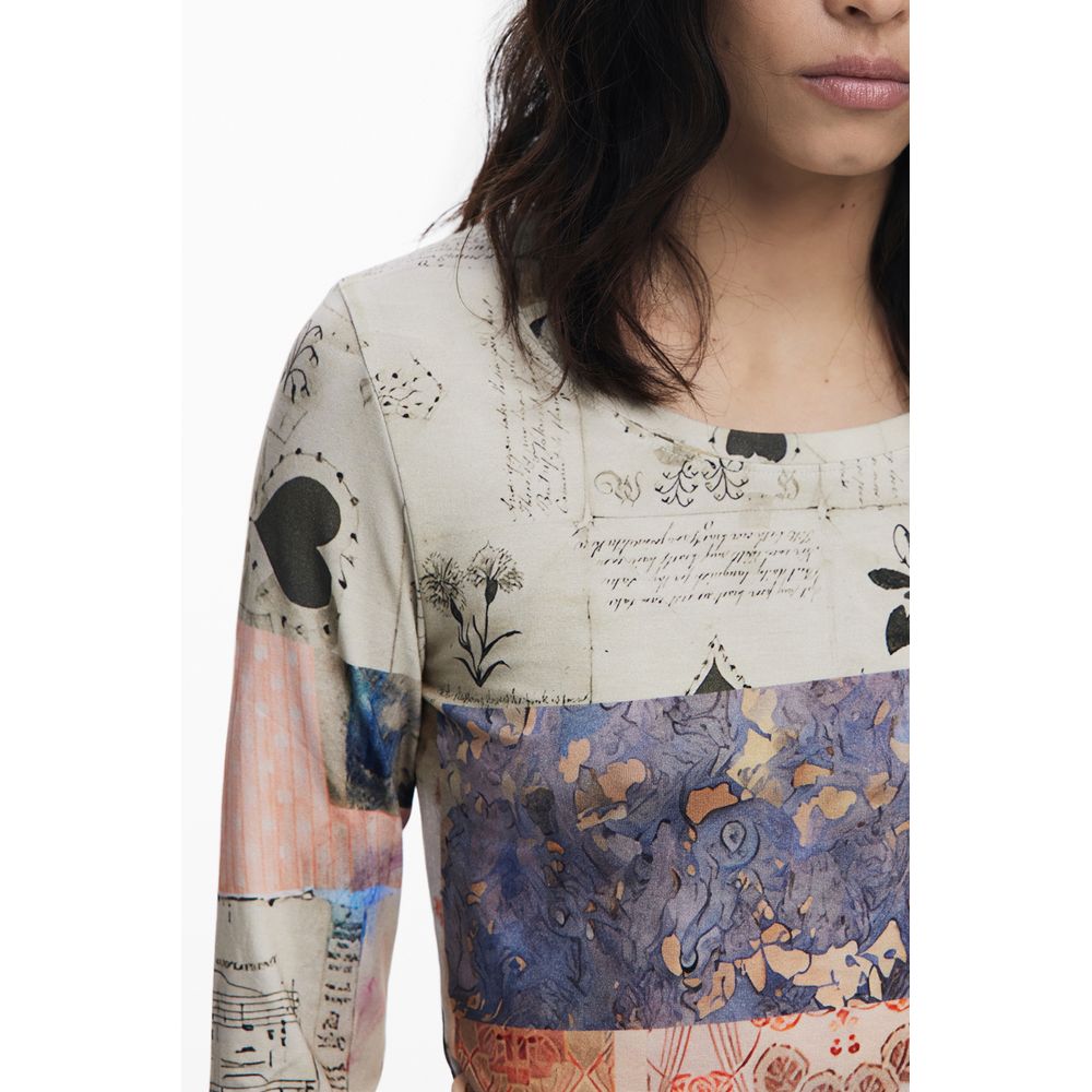 Desigual Beige Elastane Tops & T-Shirt