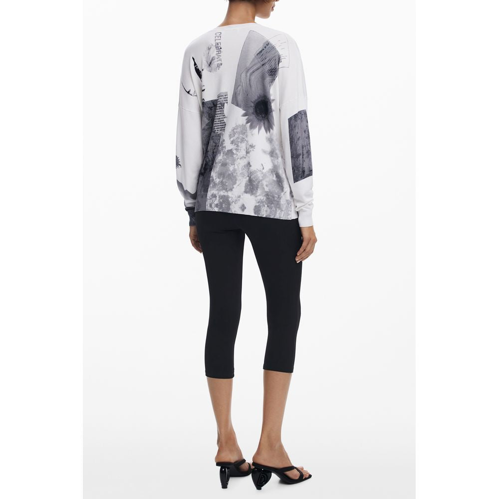 Desigual White Viscose Sweater