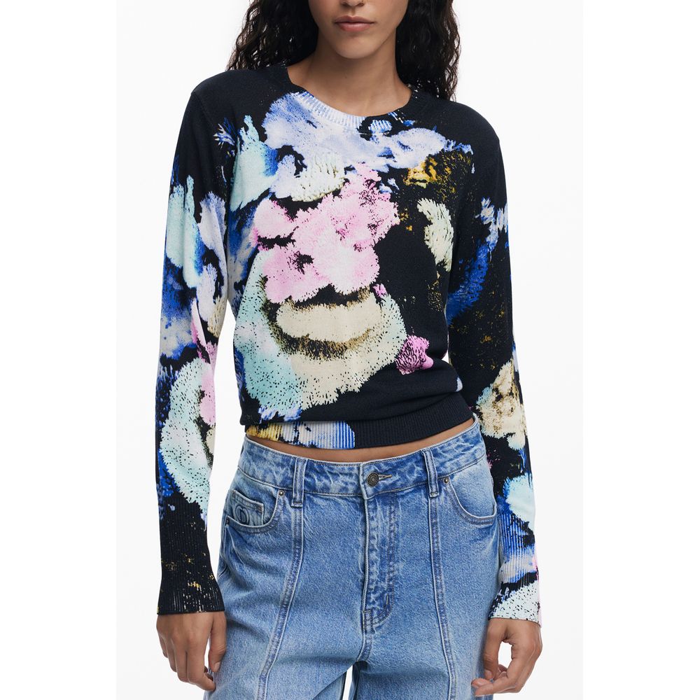 Desigual Black Linen Sweater