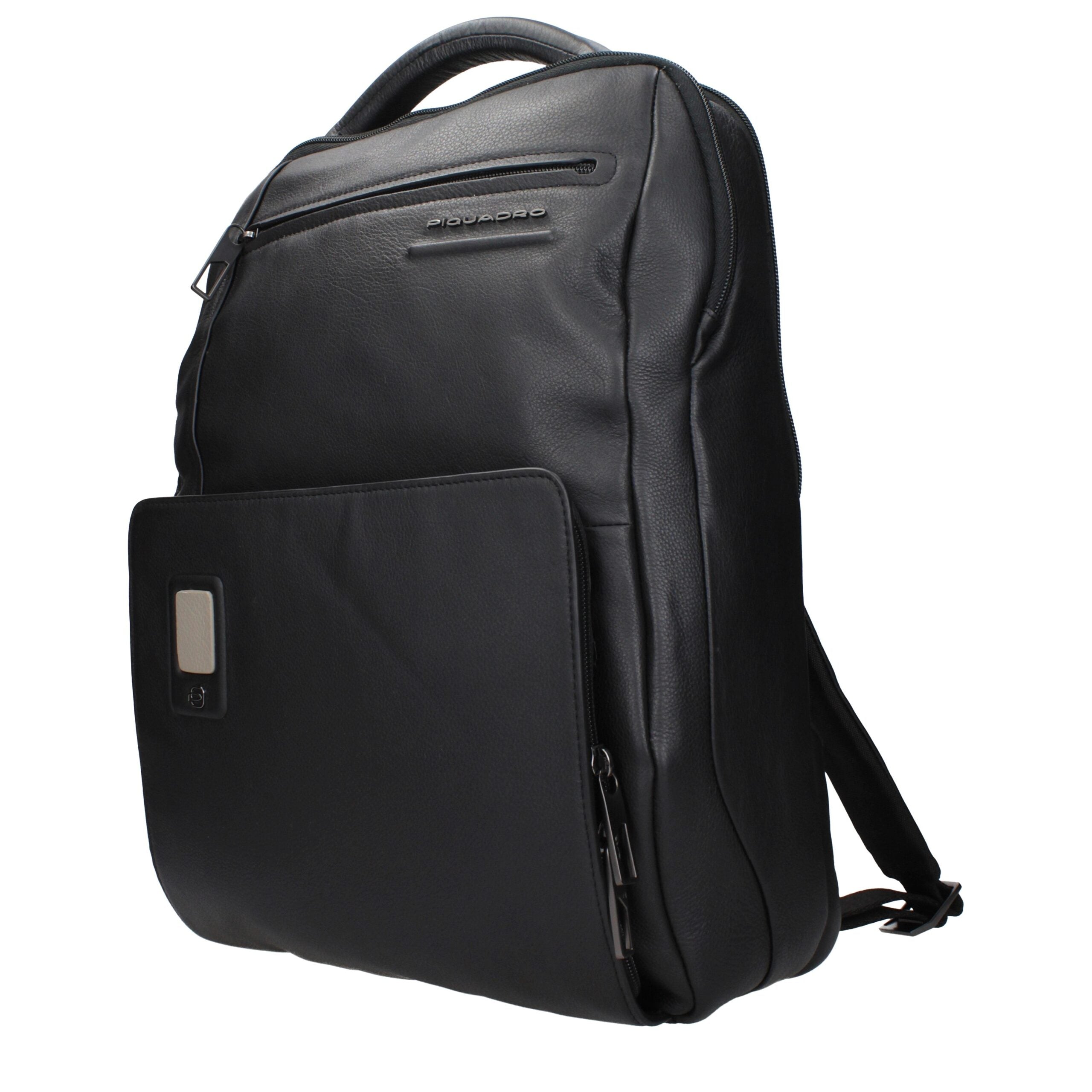 Piquadro Black Leather Backpacks