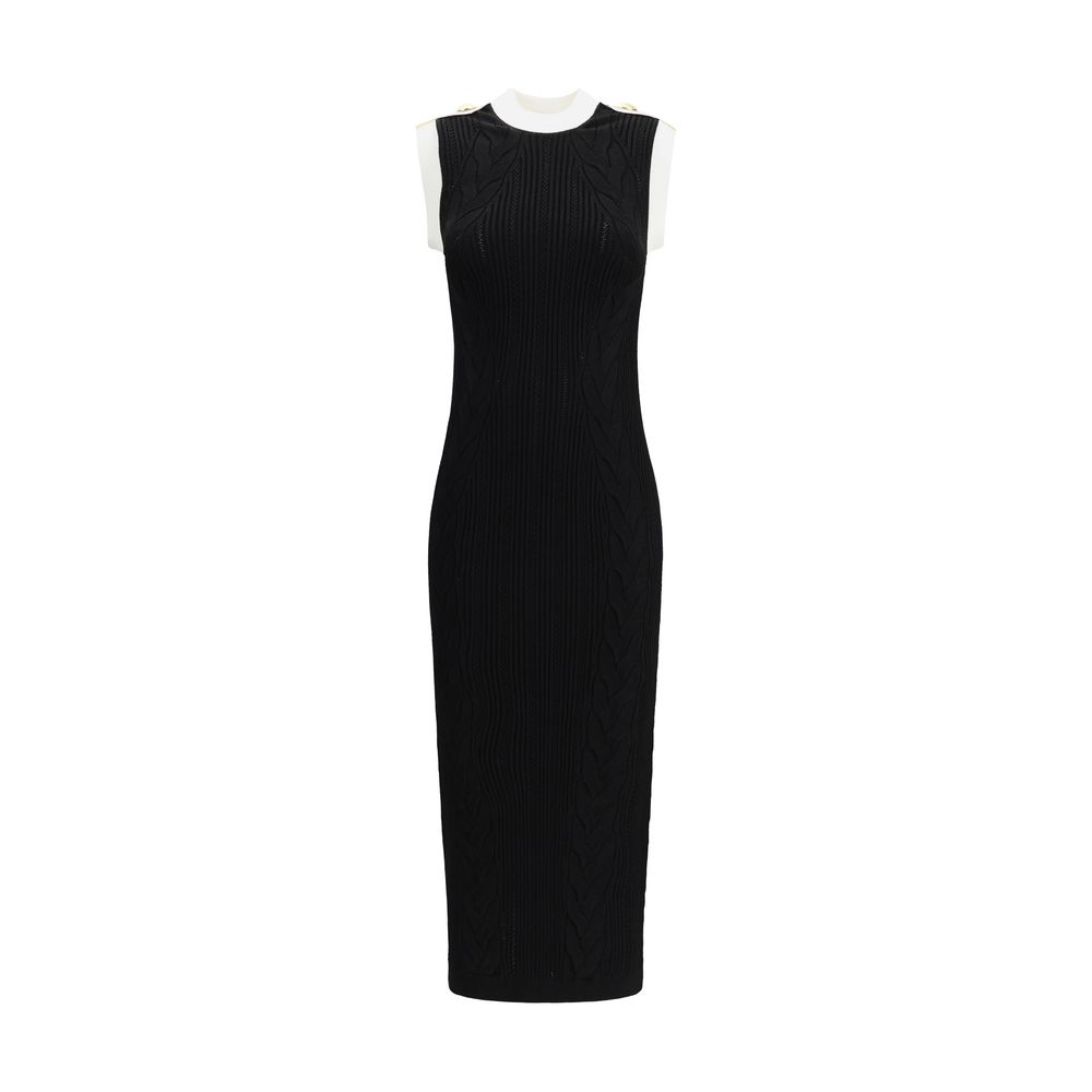 Balmain Sleeveless torsade knit long Dress