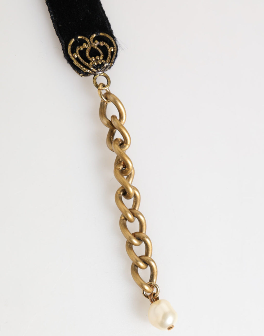 Dolce & Gabbana Blue Floral Appliqué Velvet Choker Crystal Beads Necklace