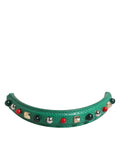 Correa de hombro de piel verde adornada para bolso de mujer Dolce & Gabbana
