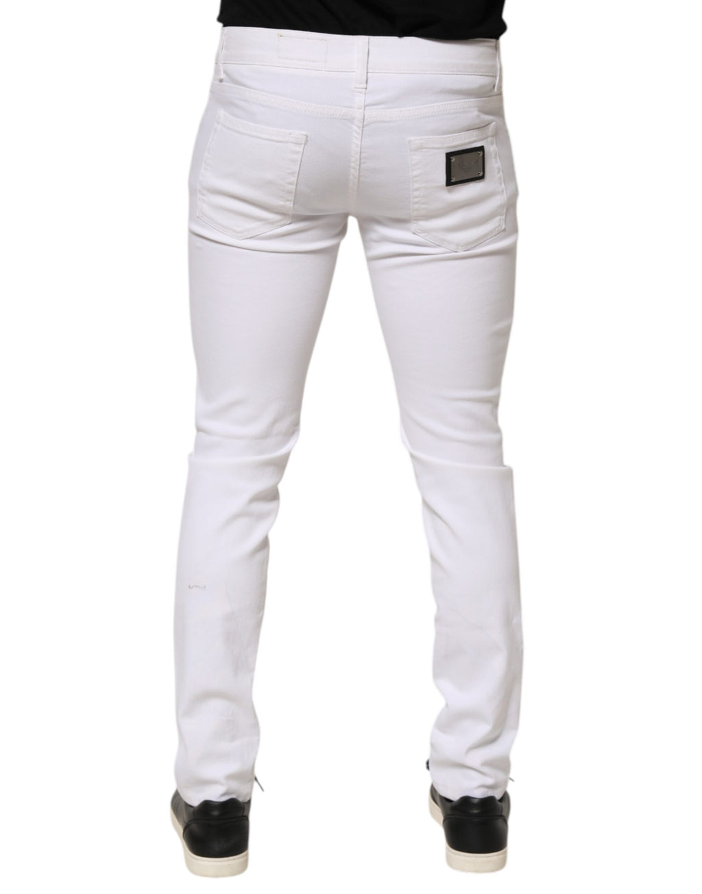Vaqueros pitillo de hombre Dolce & Gabbana de algodón blanco rasgado