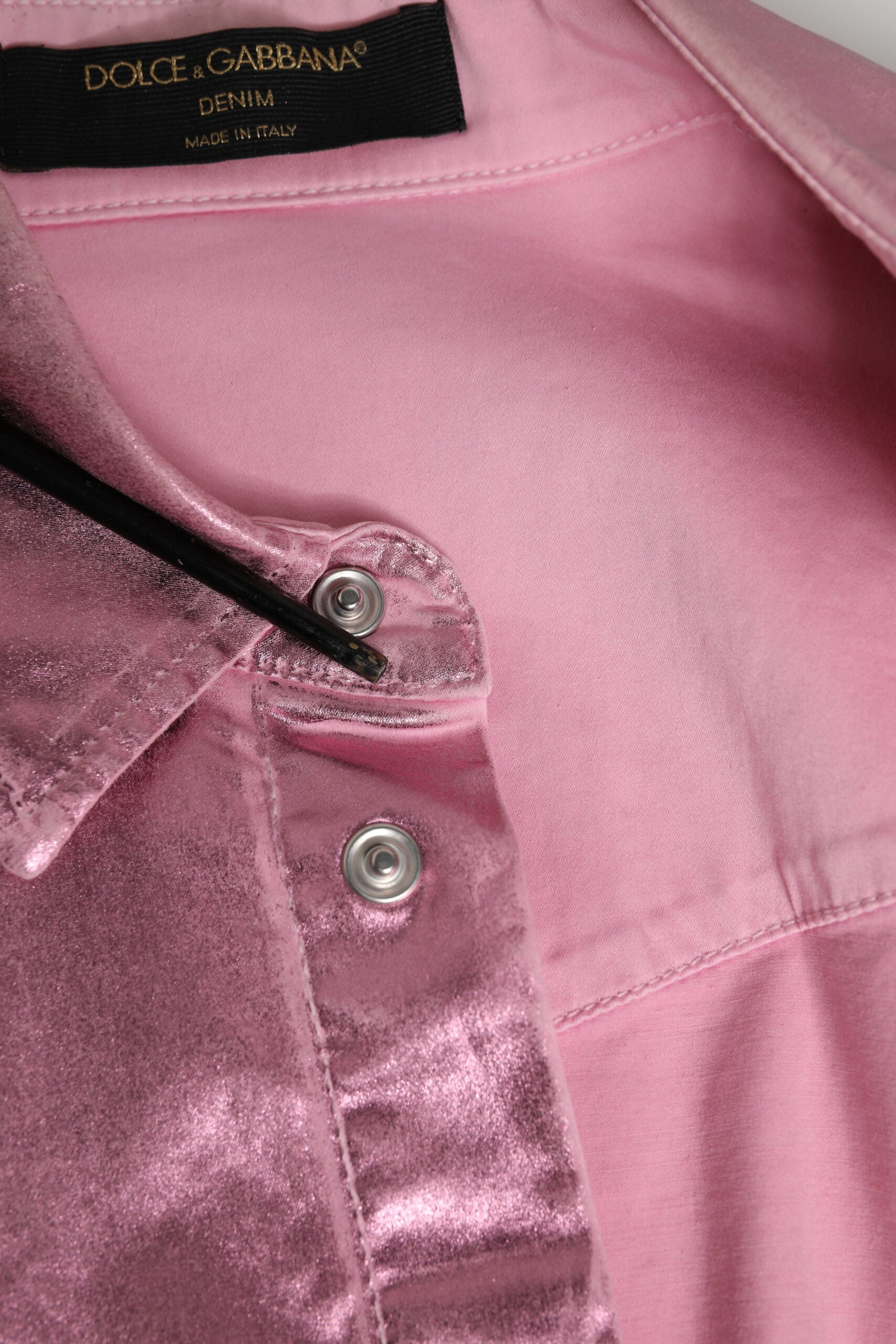 Chaqueta Corta Rosa de Algodón Elástico con Cuello de Dolce & Gabbana