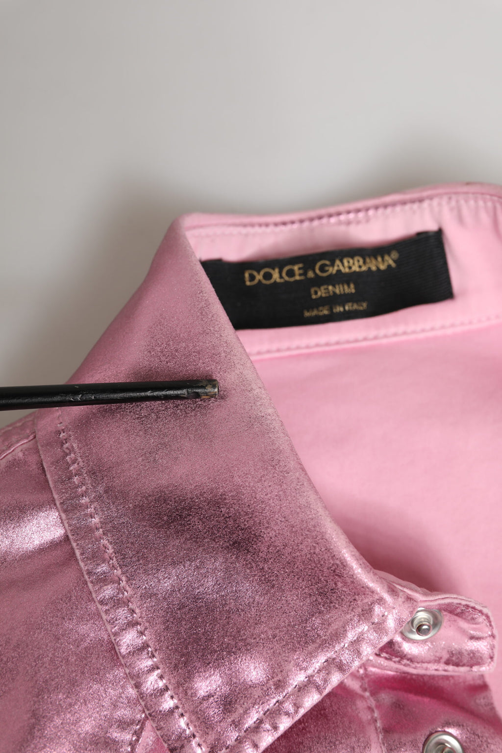 Chaqueta Corta Rosa de Algodón Elástico con Cuello de Dolce & Gabbana