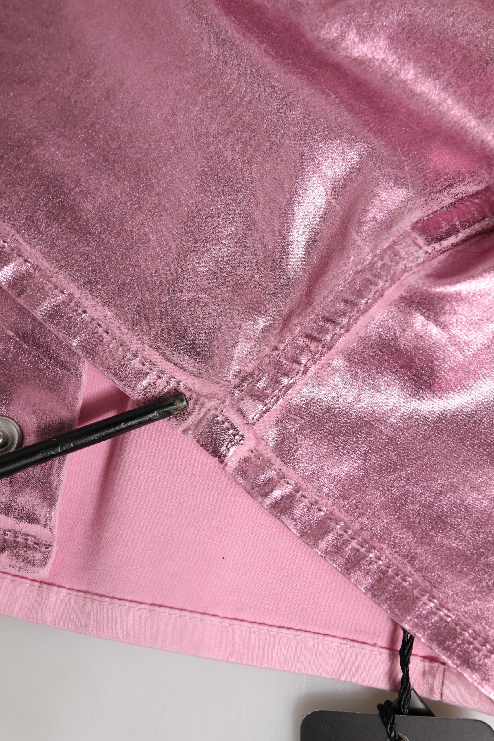 Chaqueta Corta Rosa de Algodón Elástico con Cuello de Dolce & Gabbana