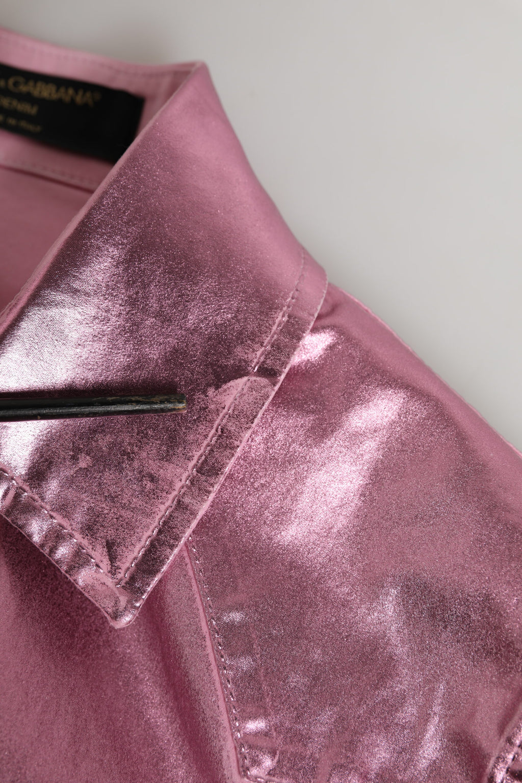 Chaqueta Corta Rosa de Algodón Elástico con Cuello de Dolce & Gabbana