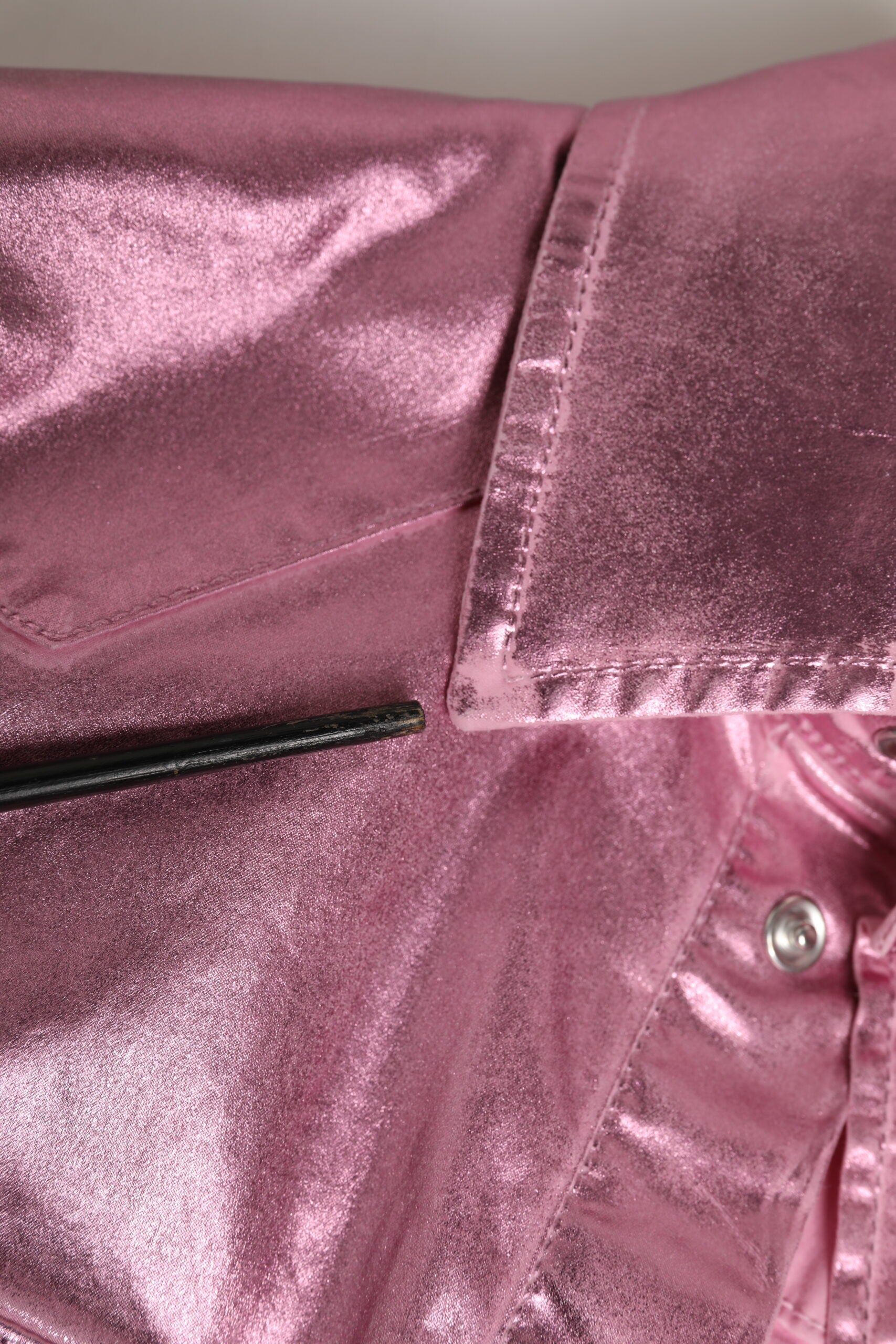 Chaqueta Corta Rosa de Algodón Elástico con Cuello de Dolce & Gabbana