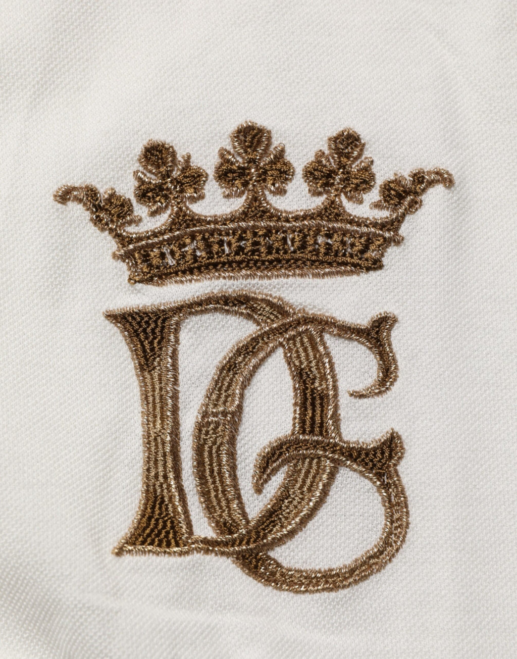 Dolce & Gabbana White Logo Embroidery Cotton Polo T-shirt
