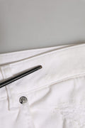 Jeans vaqueros BOYFRIEND rotos de algodón blanco de Dolce & Gabbana