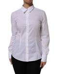 Dolce & Gabbana Camisa/Top formal blanca de algodón con cuello