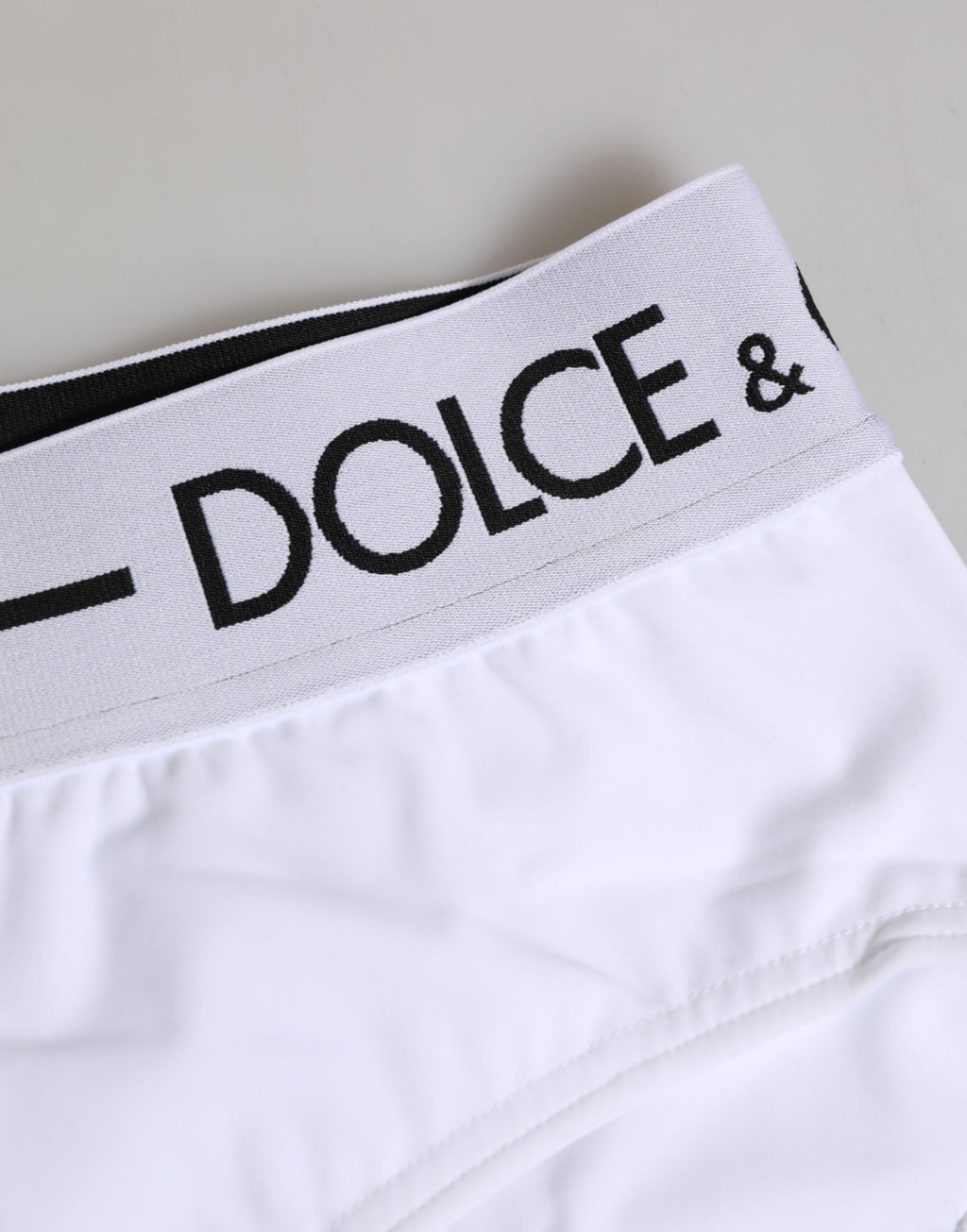 Dolce & Gabbana White Nylon Logo Waistband Shorts Underwear