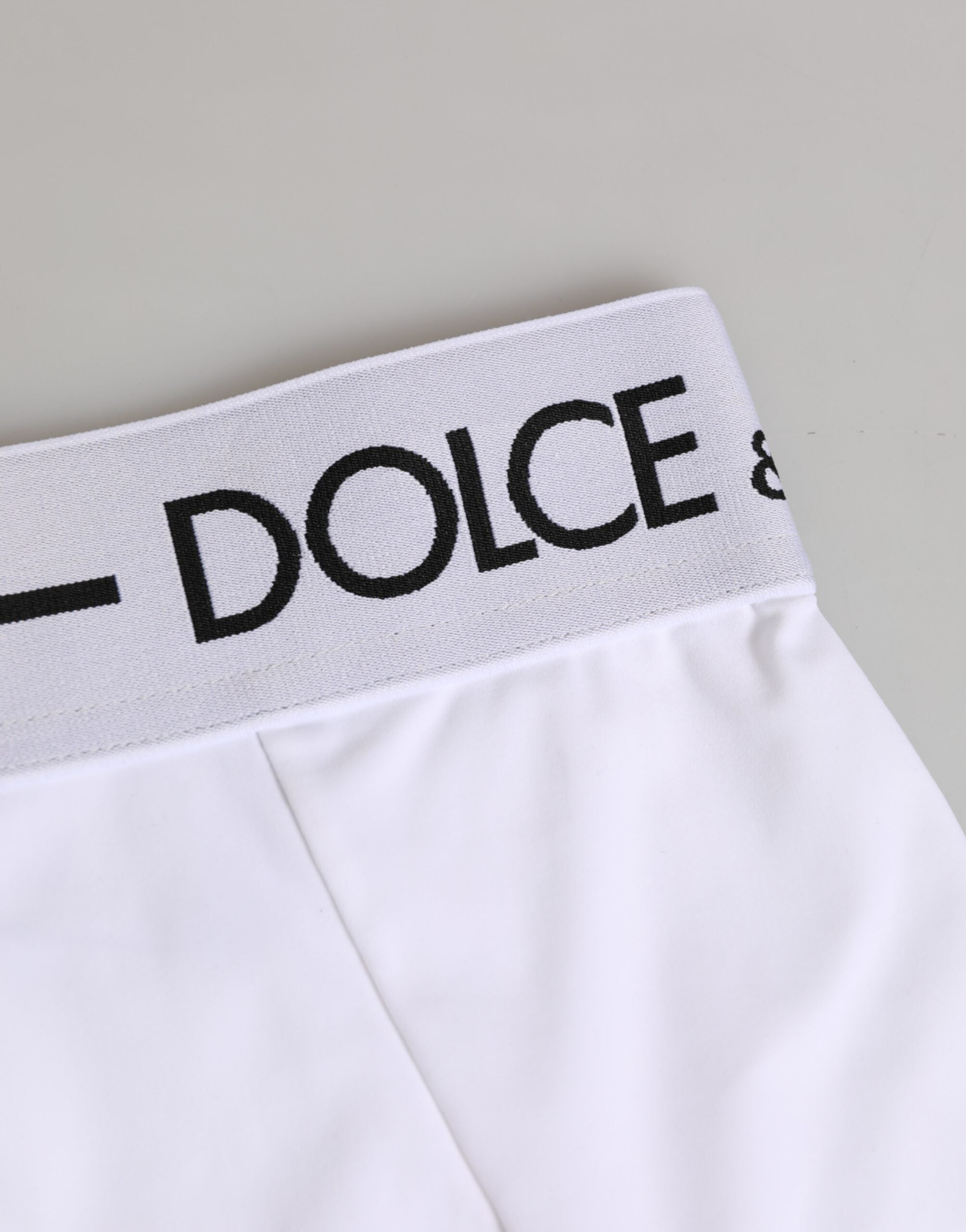 Dolce & Gabbana White Nylon Logo Waistband Coulotte Underwear