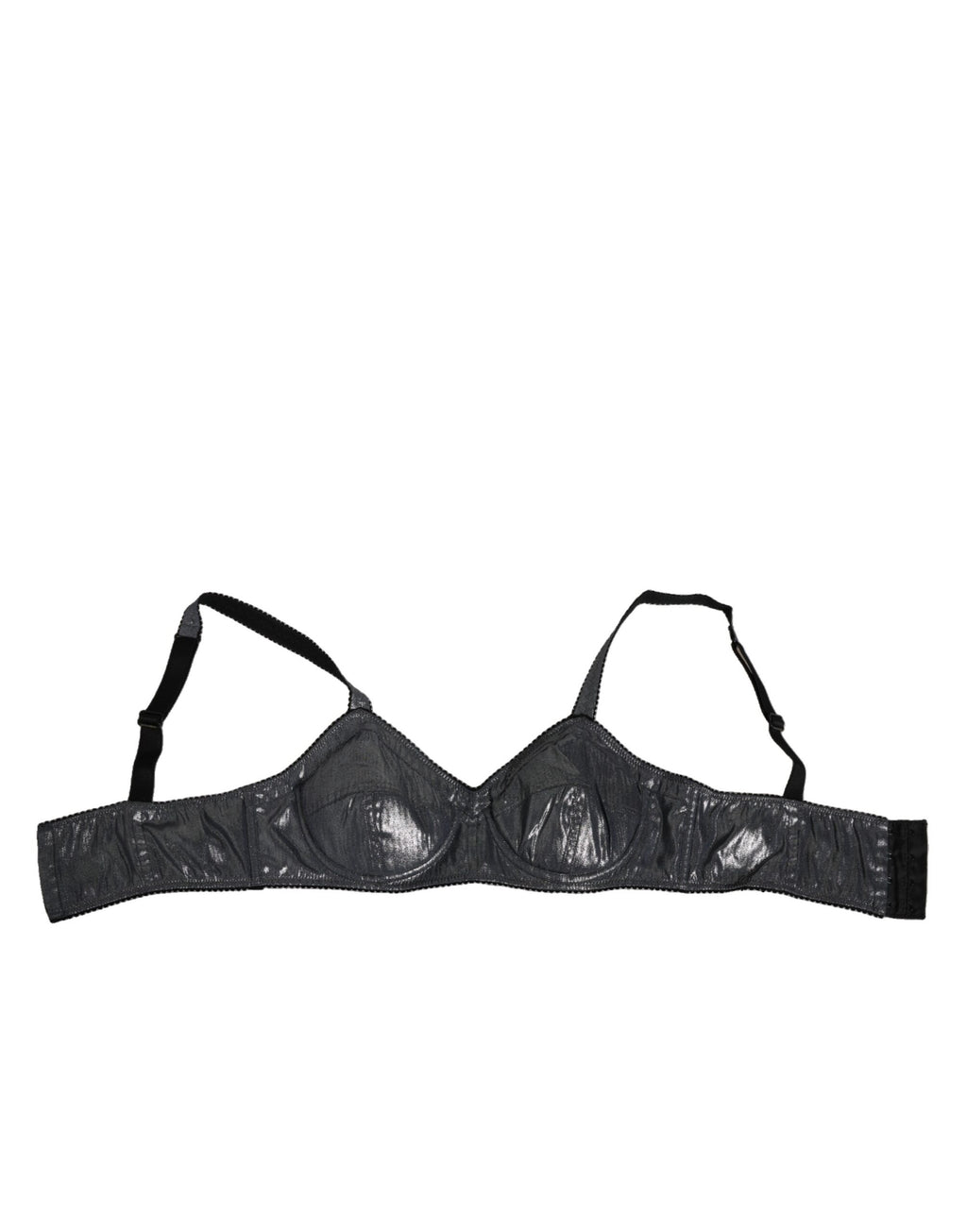 Dolce & Gabbana Dark Gray Silk Stretch Balconcino Bra Underwear