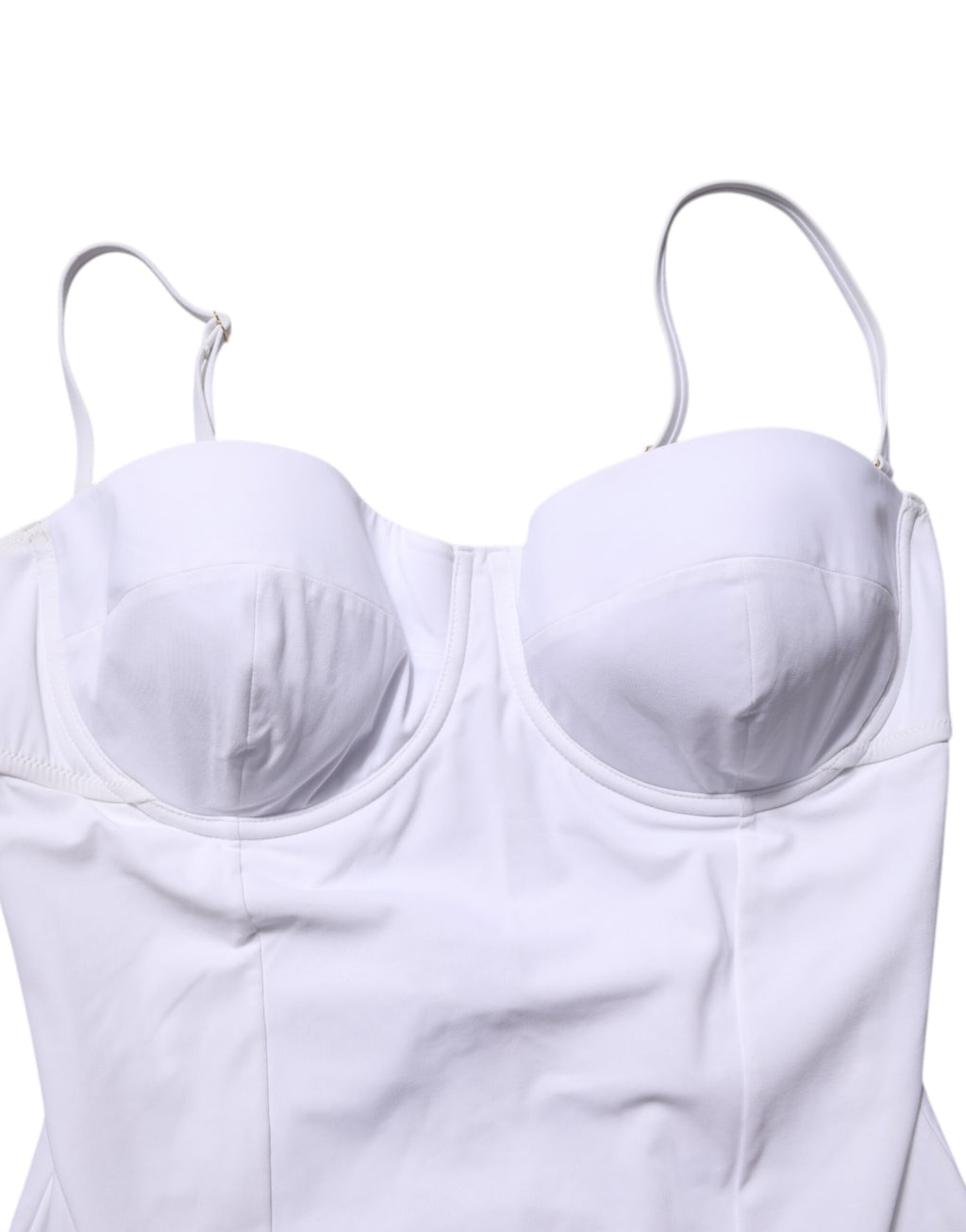 Dolce & Gabbana White Padded Balconette One Piece Swimwear