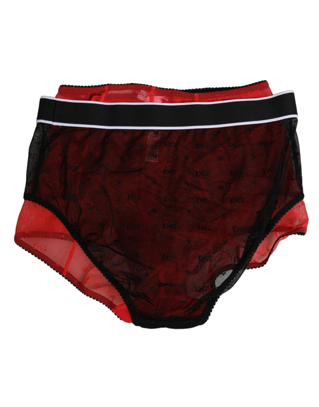 Dolce & Gabbana Black Red Nylon High Waist Girdle Underwear