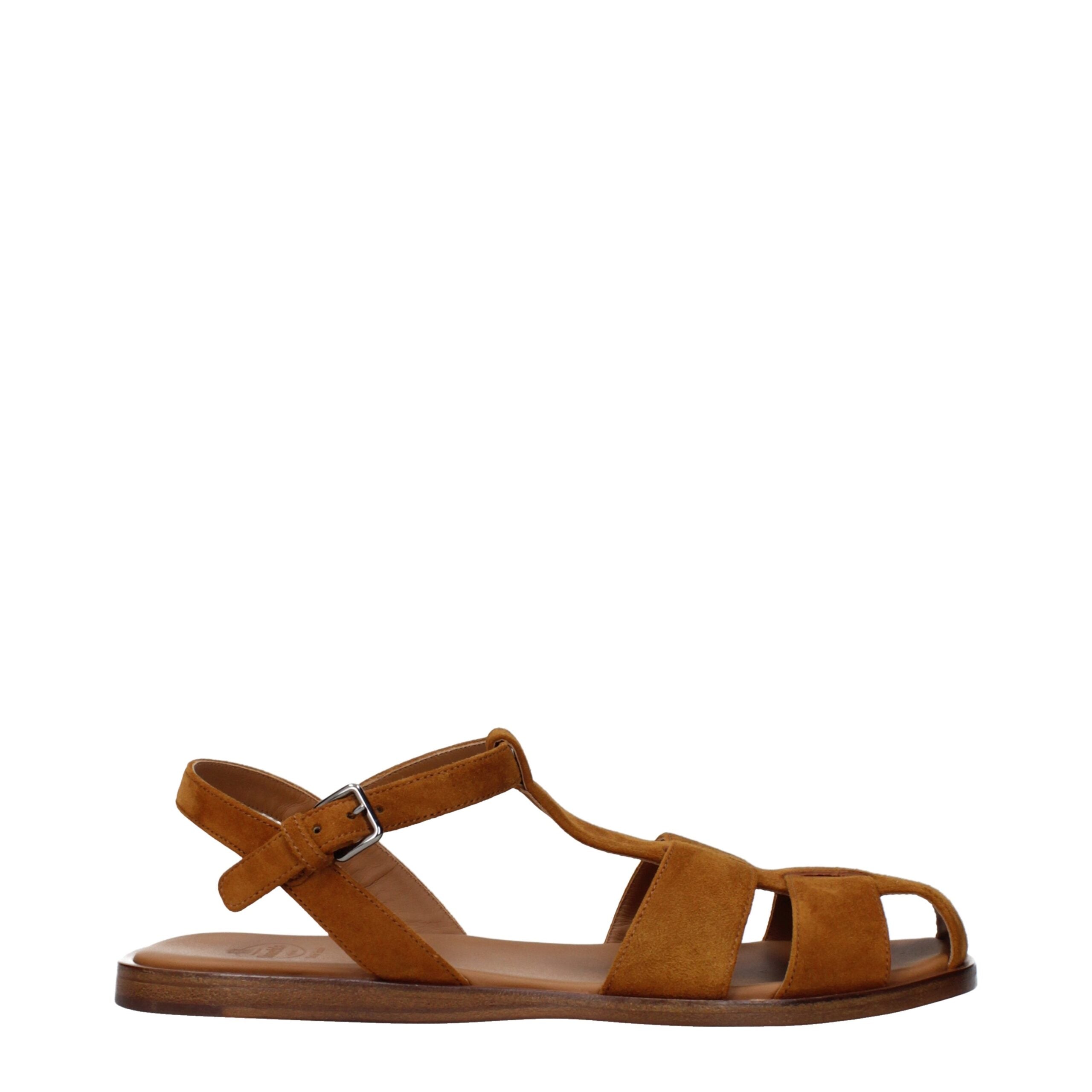 Sandalias planas de cuero marrón de Church's