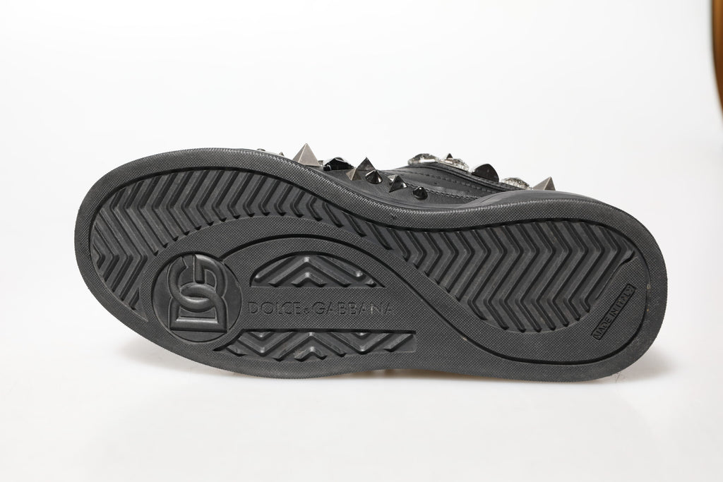 Zapatillas de hombre Dolce & Gabbana negras Portofino con tachuelas