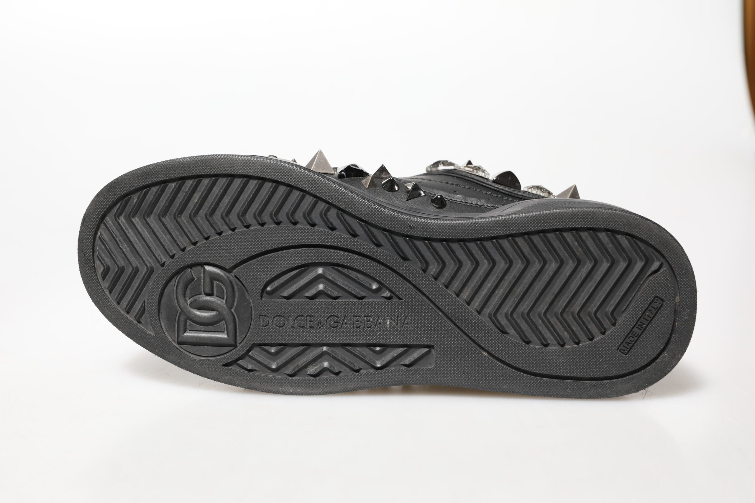 Zapatillas de hombre Dolce & Gabbana negras Portofino con tachuelas