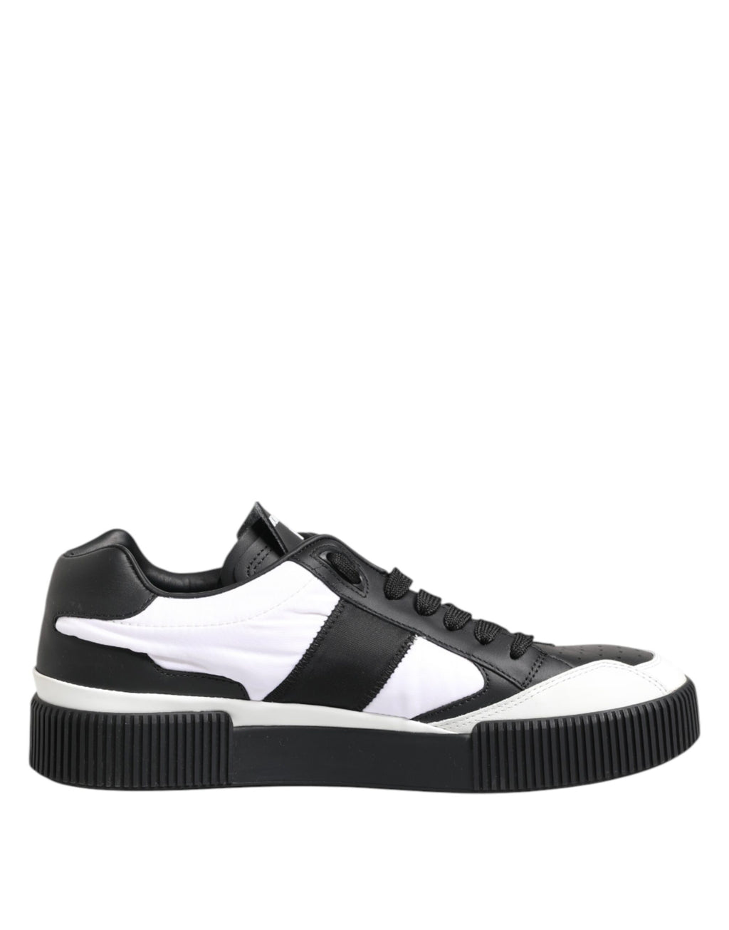 Dolce & Gabbana Zapatillas Bajas MIAMI de Cuero Blanco y Negro