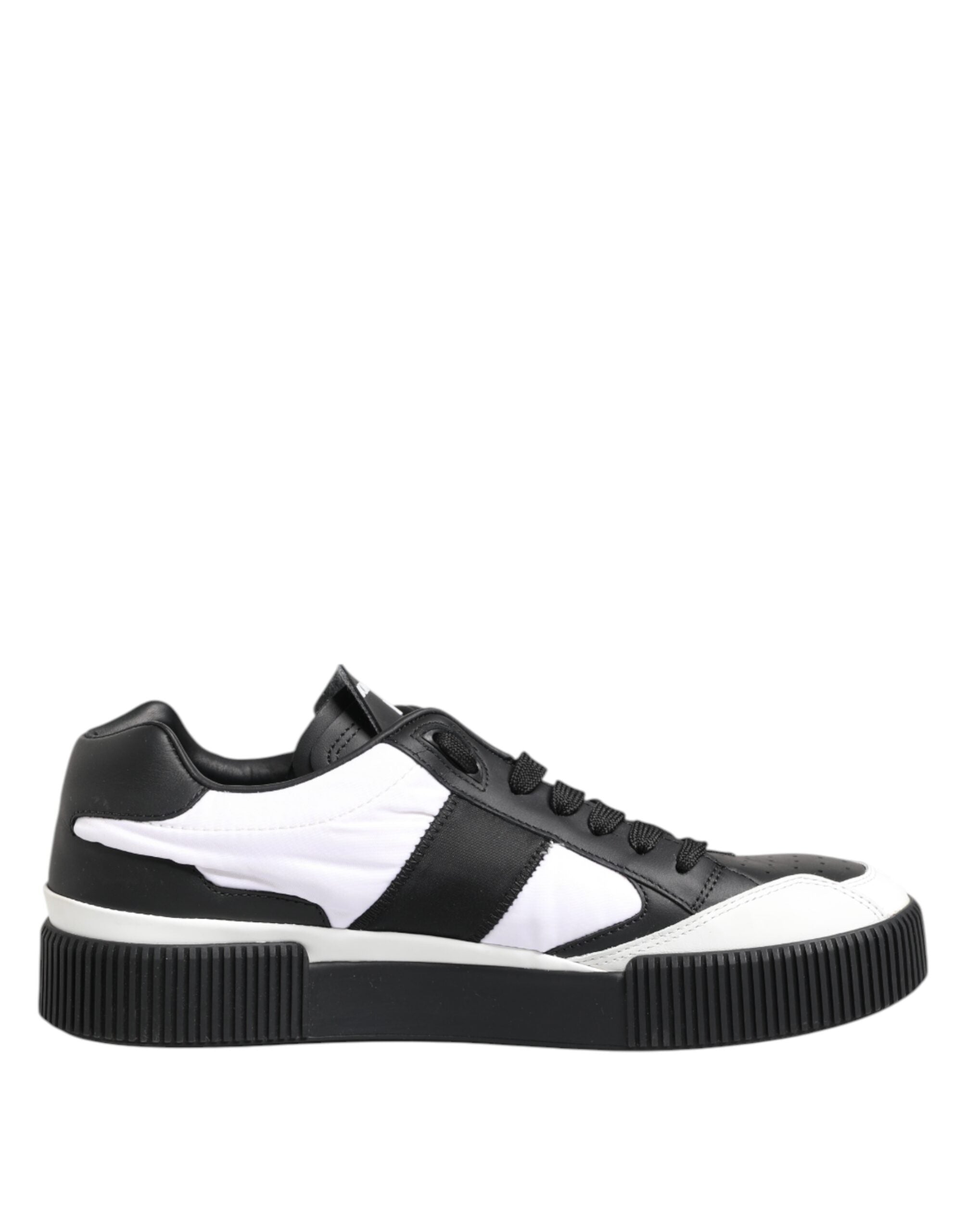 Dolce & Gabbana Zapatillas Bajas MIAMI de Cuero Blanco y Negro