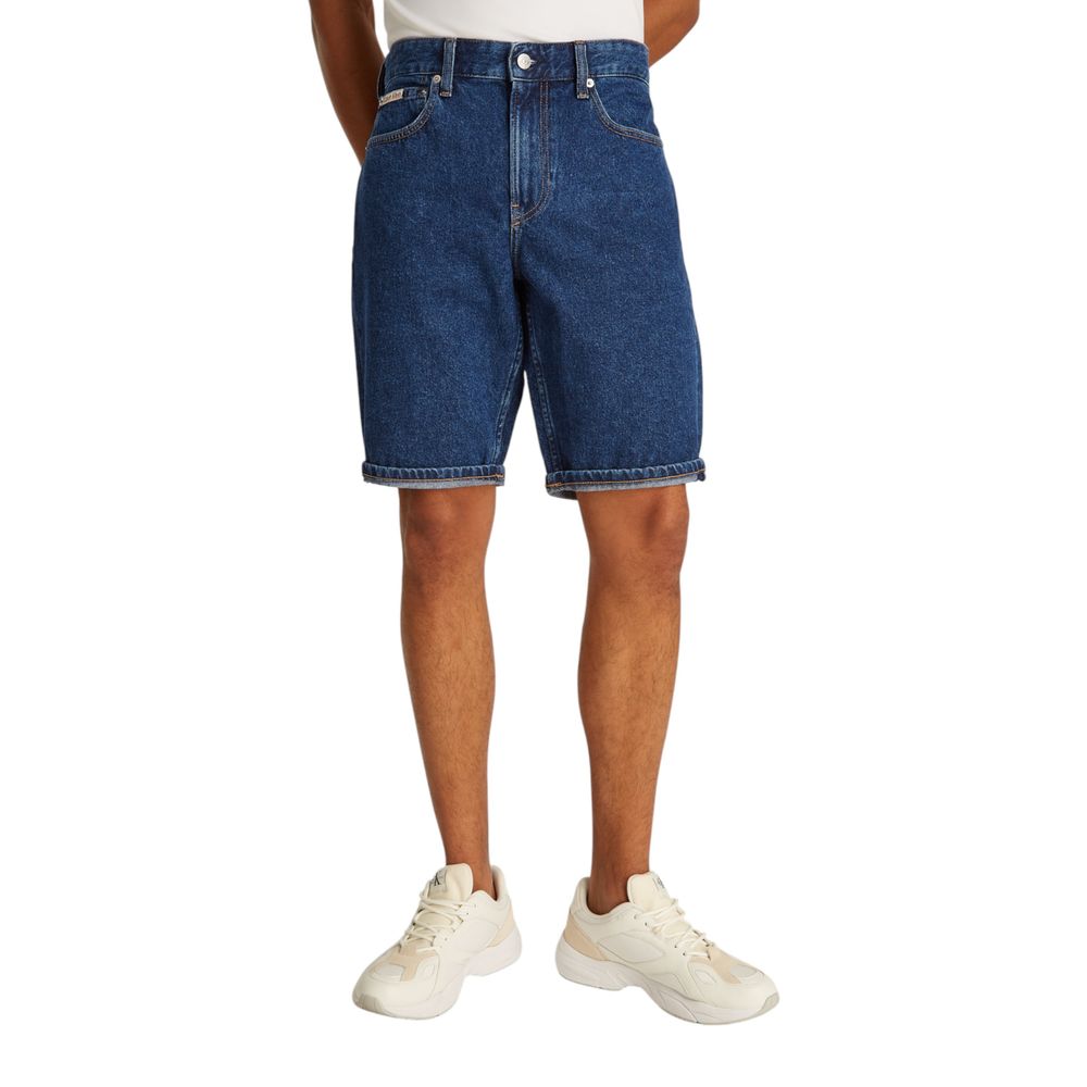 Calvin Klein Jeans Blue Cotton Bermuda