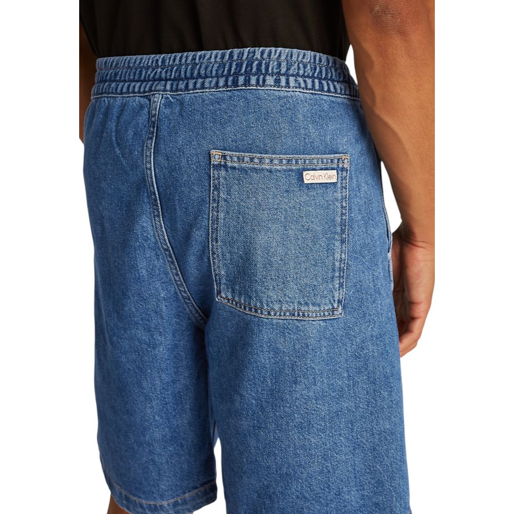 Calvin Klein Jeans Blue Cotton Bermuda