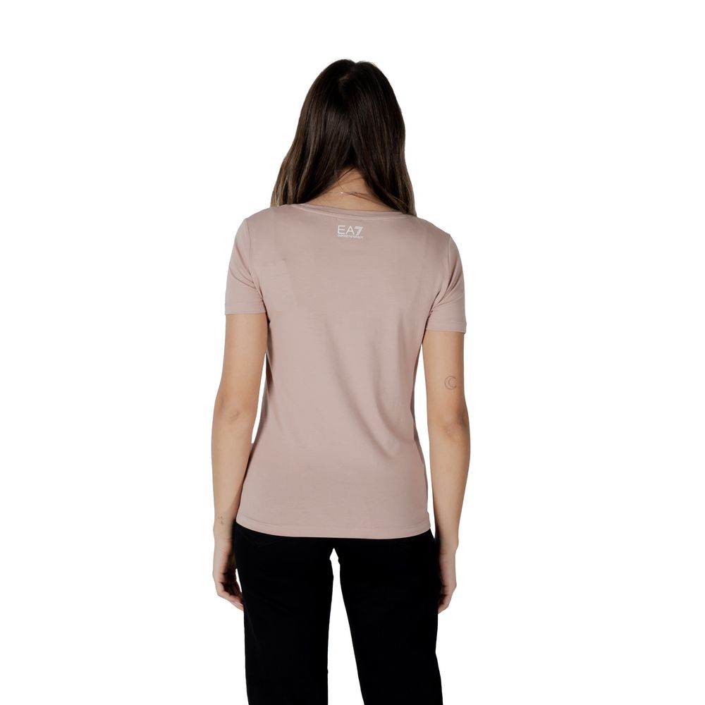 Camiseta EA7 Emporio Armani de algodón rosa